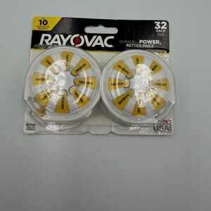 Rayovac Size 10 Hearing Aid Batteries, (32 Pack) Batteries Best By 07/2027- NEW